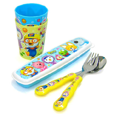 Bộ cốc thìa dĩa tập ăn của trẻ em